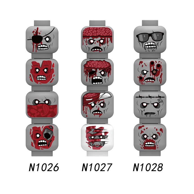 할로윈 좀비 해골 괴물 얼굴 머리 피규어 표정 빌딩 블 - Kids Zombie Toys 리뷰 및 가격
