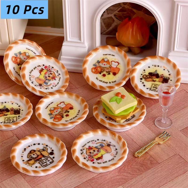 10개 세트 인형집 미니어처 강아지 프린트 빵 팬 모델 - Kids Toys Dog 리뷰 및 가격