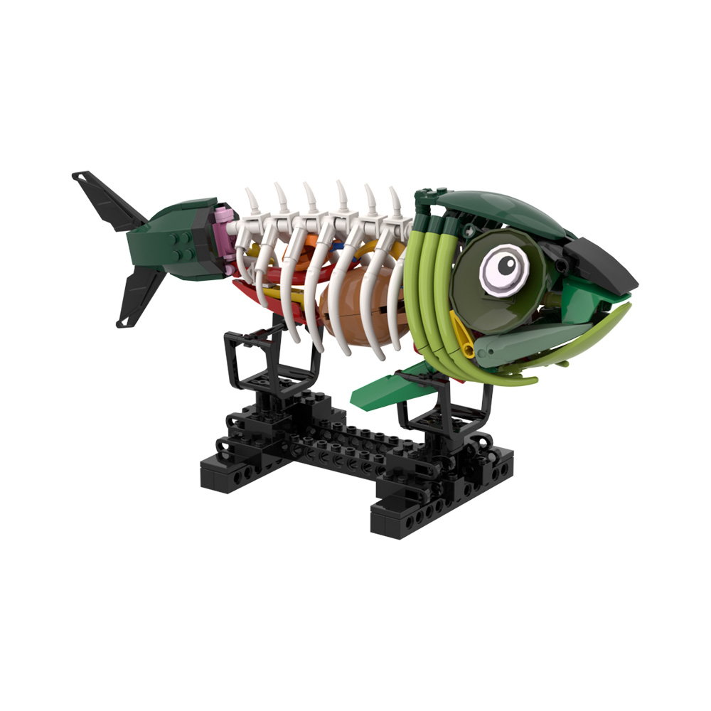 MOC 좀비 물고기 모델 빌딩 블록 공포 뼈 물고기 바 - Kids Zombie Toys 리뷰 및 가격